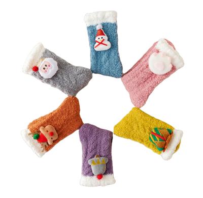 China Soft Customized Fashionable Funny Coral Fleece Manufacturer Wholesale Youth Socks for sale