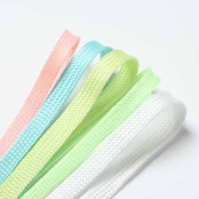 China Fashionable Korea Style Candy Color Night Luminous Elastic Fluorescence Wide Laces For Sneakers for sale