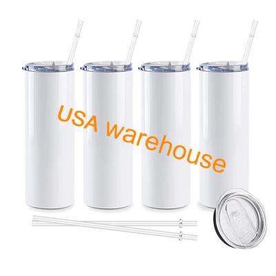 China Viable USA Warehouse Lean Straight Tumbler Blanks Mugs 20 oz Sublimation Blanks Tumbler Cups for sale