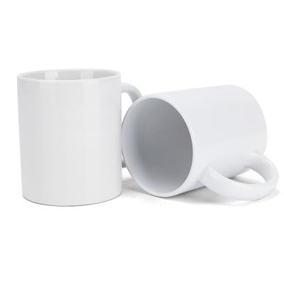 China Viable Wholesale Ceramic Coffee Mug 11oz White Sublimation Tea Mug With Handle for sale