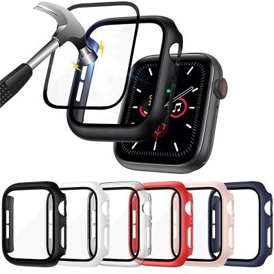 China Fashion and Luxury Premium Premium 2 in 1 PC Cover for Apple Watch Series 7 Case with Tempered Glass Screen Protector for iwatch 7 41mm 45mm for sale