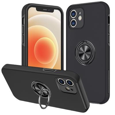 China Anti-fall 360 Rotation Ring Holder with Metal Plate Phone Case for iPhone 12, Shockproof PC Phone Case for Samsung s21 Support Car Holder for sale