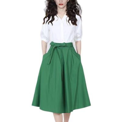 China Waterproof Age-reducing blouse skirt two-piece autumn and winter 2022 new women's high-end waist skirt for sale