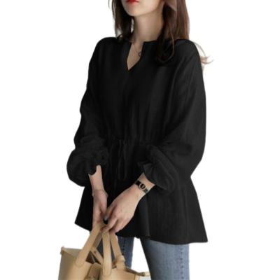 China Anti-Shrink Goddess fan casual slim long-sleeved shirt 2022 Western style age-reducing loose-fitting women's blouse for sale