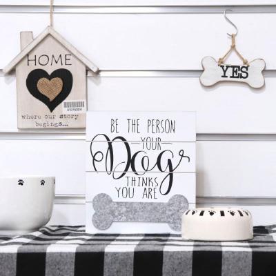 China Newcomer Ecological Dog Eco Friendly Word Indicating Wooden Hanging Ornaments Metal Sign for sale