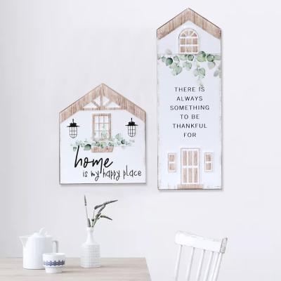 China Europe Home Decoration Eco-friendly Wooden Europe Signs Hanging 1 Piece Wood Wall Art Home Decor For Decor for sale