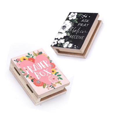 China Europe Factory Wholesale Price Religious Wooden Sign Wooden Box With Lid Box Luxury Prayer Wooden Box for sale