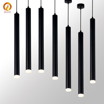 China Simple Commercial Shops Led Long Tube Lamp Kitchen Lamp Dining Room Bar Counter Shop Hang Lamp Cylinder Light Modern Pipe Pendant Lights for sale