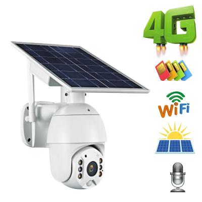 China NIGHT VISION 4G Security Camera 1080P Mini Outdoor PTZ Wifi Solar Powered IP Camera for sale