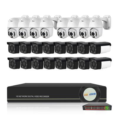 China PAN-TILT home 4K surveillance cctv wired nvr smart kit system poe 8mp 24 channel outdoor security camera system for sale