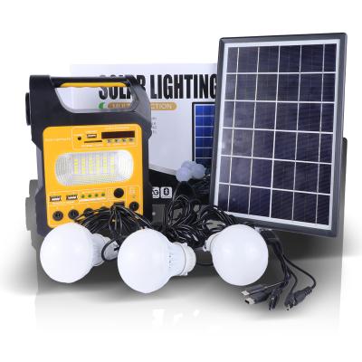 China Home Small Portable LED Solar Home Lighting System For DC TV And Fan With Rechargeable Lithium Battery for sale