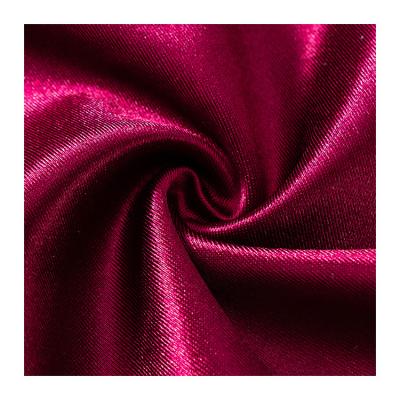 China Factory Outlet Elasticity Polyester Satin Resistant Shiny Custom Fabric Cloth Custom Made Wrinkle Stretch Silk Satin Fabric For Women Dress for sale