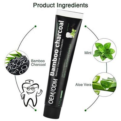 China Natural Black Toothpaste Activated Charcoal Teeth Whitening Whitening Toothpaste OEM for sale