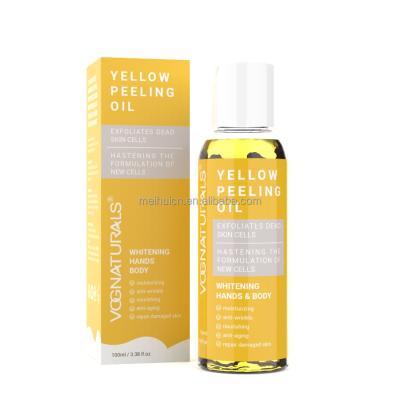 China Exfoliate Private Label Orange Exfoliate Body Oil Extra Strength For Face Body Dark Skin Whitening Yellow Skin Oil for sale