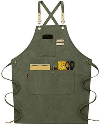 China FREE SAMPLE Durable Adjustable Strap Canvas Cook Cross Apron, Men and Women Home Apron, Kitchen Cooking and Baking Apron for sale