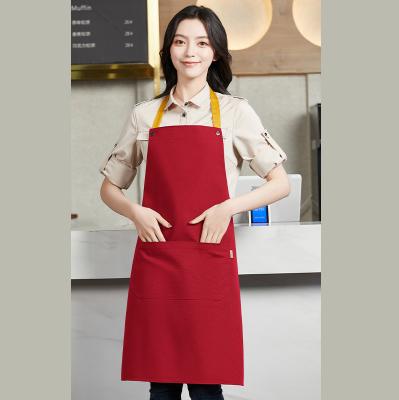 China Factory Multifunctional OEM Custom Design Printing Logo Chef Kitchen Bib Restaurant Adjustable Cotton Men Women Apron for sale