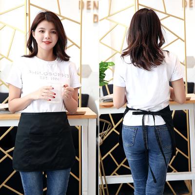 China Multifunctional Hot Sale Wholesale Adult Short Length Restaurant Apron Waitress With Two Pockets for sale