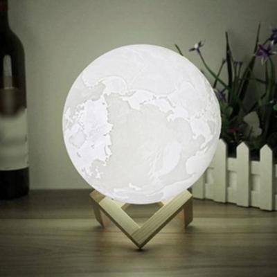 China Eco-friendly 3D Printing LED Earth Light Lamp USB Bedside Table Earth Shape Touch Control Light for sale