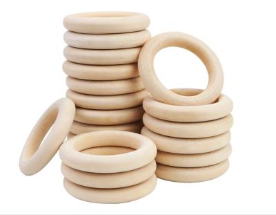 China Natural Unfinished Wood Wooden Teether DIY Baby Teethers Ring From Europe for sale