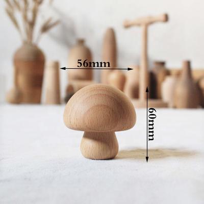 China Custom Europe Mushroom Wooden Head Mask Peg Dolls Wood Sculpture Painting Wooden Kokeshi Peg Doll Craft Toys for sale