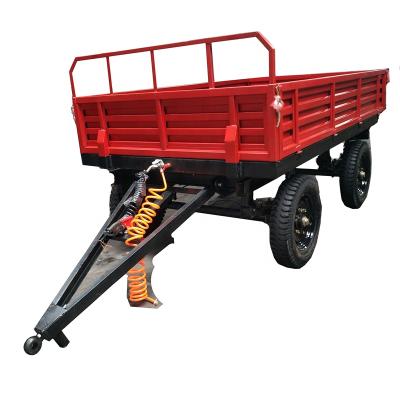 China Best Price Hydraulic Transport Double Axle Trailer Hydraulic Dump Dump Tilting Trailer Farm Trailer For Tractor for sale