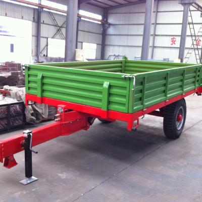 China Dump By 10Tons Winch Trailer Agricultural Tipping Tractor Mounted Trailer Dump Left And Right Farm Trailer for sale