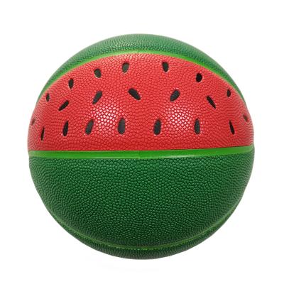 China Moisture absorbing custom design OEM basketball ball fruit leather custom design debossed logo size 7 PU basketball for sale