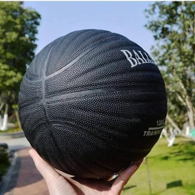 China Custom Leather Size7 Wholesale Black Weighted Basketball Deflated Bulk Basketball for sale