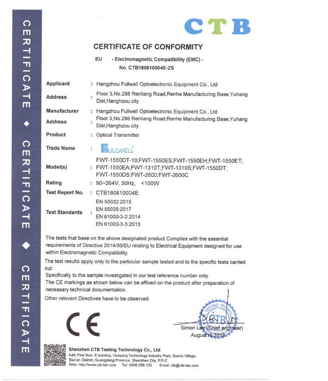 CE - Hangzhou Fullwell Optoelectronic Equipment Co., Ltd.