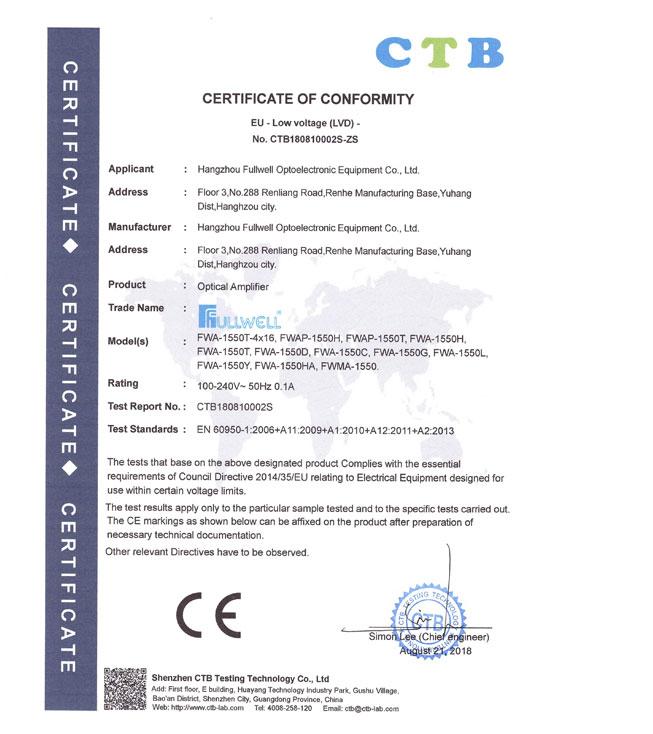 CE - Hangzhou Fullwell Optoelectronic Equipment Co., Ltd.