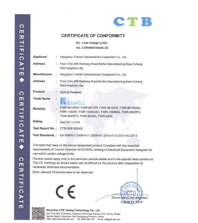 CE - Hangzhou Fullwell Optoelectronic Equipment Co., Ltd.