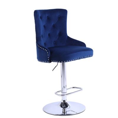 China Modern Modern Bar Stool Chair For Home Nordic Bar Furniture Velvet Kitchen Latest Design Commercial Furniture Fabric for sale