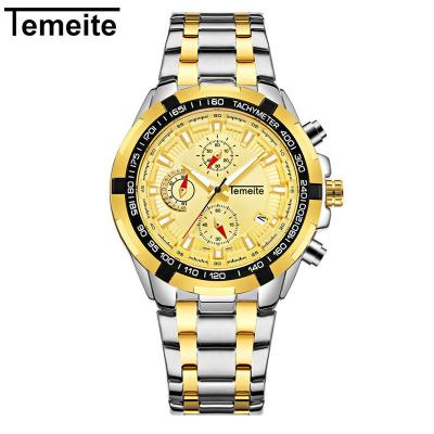 China Chronograph Temeite Top Brand Luxu Stainless Steel Strap Wristwatch Military Oversized Mens Watches for sale