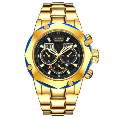 China 2021 Military Oversized Mens Watches Stainless Steel Top Brand Wrist Watch Chronograph Temeite Quartz Mens Watches for sale