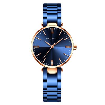 China Women Fashion Business Women Watch Sun Grain Waterproof Fine Japanese Movement Watch Band Steel Watch for sale