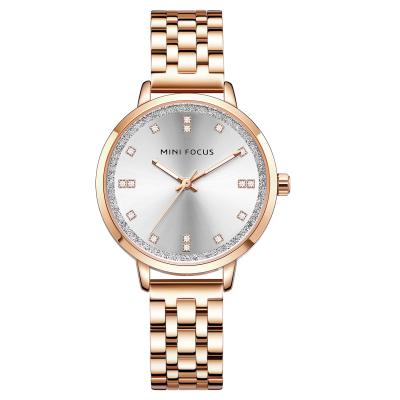 China Women's New Minimalist Diamond-inlaid Women's Watch Japanese Movement Steel Band Waterproof Quartz Watch for sale