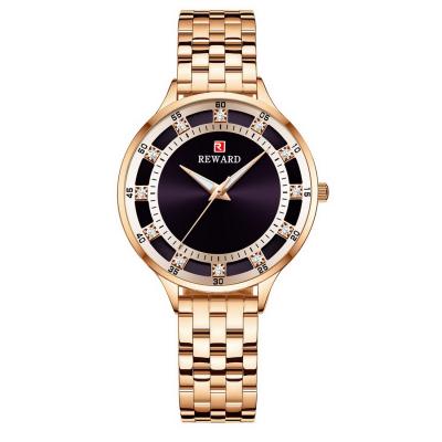 China Custom Women Watch Aviation Logo Women Watches Dial Rose Gold Elegant Floral Mesh Band Japan Quartz Movement for sale