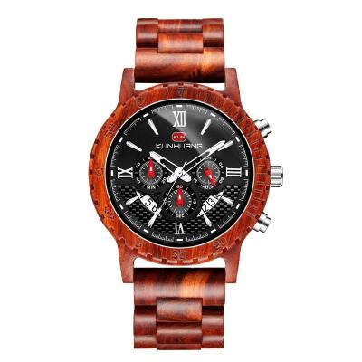 China 2021 Mens Handmade Wooden Women's Chronograph Watches Circle Runic Watch With Gold Bar Of Awe Or Vegvisir Quartz Wristwatch Male for sale