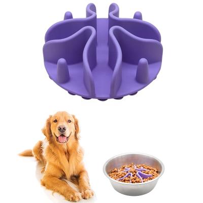 China Stocked Pet Supplies Slow Feeder Dog Bowls Insert Super Firm Slow Eating Dog Bowl with Suction Cups for Large Medium Siz Pet Slow Bowl for sale