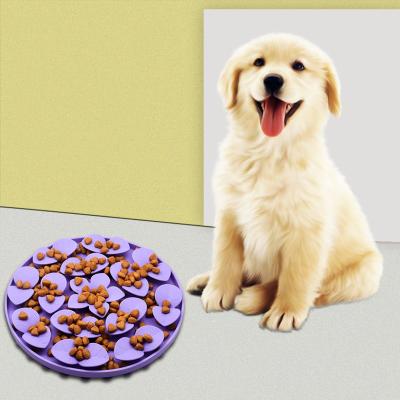 China Stocked Manufacturer wholesale Leaf design Pet  Slow Food Smell Training Slow Feeder Pet Sniffing bowls Mat for pets for sale