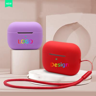 China Unique Custom Design Logo Silicone Protective Charging Case Cover With rope  for Airpods pro 2 for sale