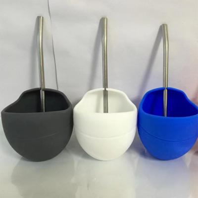 China 5oz Viable Wholesale Silicone Bombillas Yerba Mate Cup Set Tea Cup with Yerba Bombilla Straw for sale