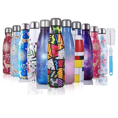 China Business 500ml 17oz Double Wall Insulated Stainless Steel Travel Mug Vacuum Tumbler Cola Bottle for sale