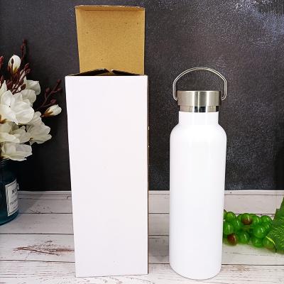 China Sustainable Blank Sublimation Stainless Steel Sports Bottle With Screw Cap , 18/8 Stainless Steel Vacuum Flask 16oz Water Bottle Insulated Cup for sale