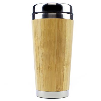 China High Quality Disposable Stainless Steel Wooden Travel Insulated Coffee Mug Bamboo Mug With Lid Cool Coffee Cups for sale