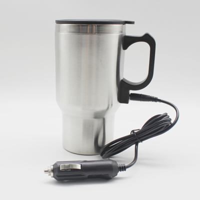 China Sustainable 450ml Electric Car Mug Travel Heater Mug, 12V Insulated Plug Kettles Boiling Car Coffee Cup Heater With Cigarette Lighter for sale