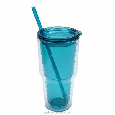 China Disposable Multicolor Double Wall Hammered Sipper Tumblers Cup, perfect for indoor or outdoor use, nug with lid and straw for sale