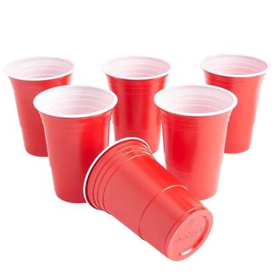 China Reusing Party Red Cup Plastic Cold Drinks, BEER STICK 16oz Drink Cups, Washable Perfect Plastic Red Cups 16oz Reusable Cups for sale