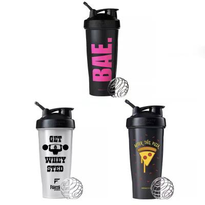 China Customized Plastic Water Bottle Viable Free 400ml 600ml BPA Protein Powder Shakers Plastic Shaker Sports Bottle For Wholesales for sale