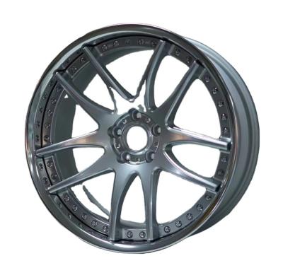 China Factory Price Aluminum 5x112 5x114.3 Mesh Design 2 Piece 19 to22inch Type Customized Forged Alloy T6061 Passenger Car Wheel Rims for sale